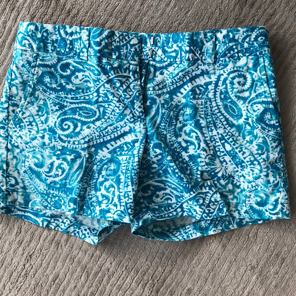 Blue print chino shorts